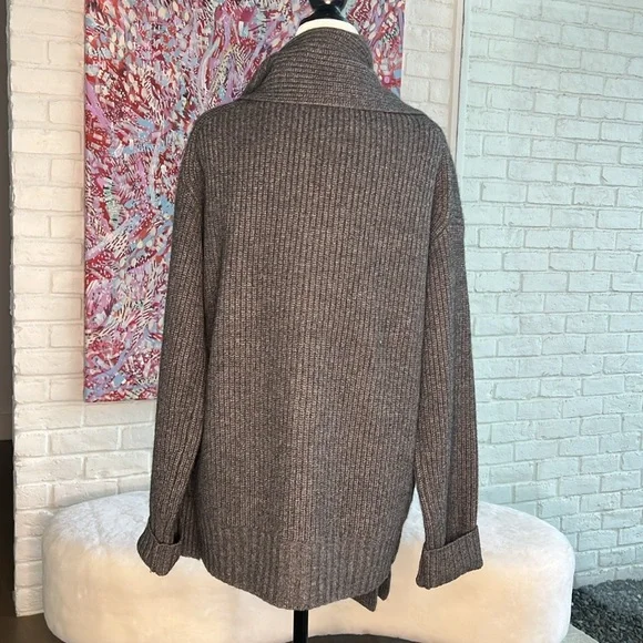 Veronica Beard Wool & Cashmere oversized Cardigan With Attached Scarf Small - Picture 7 of 11